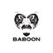 Monkey face scare Hamadryas baboon logo design vector graphic symbol icon sign illustration creative idea