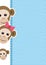 Monkey family cute cartoon background