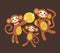 Monkey family with dollar.