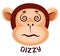 Monkey is feeling dizzy, illustration, vector