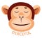 Monkey is feeling peaceful, illustration, vector