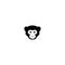 Monkey flat logo design isolated