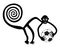 Monkey with the football ball in hands - paraphrase of the famous geoglyph of the Monkey from Nazca