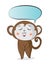 Monkey funny talking with bubble blank