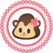 Monkey Girl Round Label