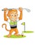 Monkey Golfer Cartoon