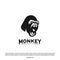 Monkey Gorilla Esport gaming mascot logo template Vector. Modern Head Monkey Logo Vector