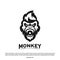 Monkey Gorilla Esport gaming mascot logo template Vector. Modern Head Monkey Logo Vector