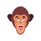 Monkey happy Emoji. marmoset merry emotion isolated. Chimpanzee