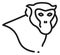 Monkey head linear portrait. Jungle animal icon