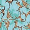 Monkey jungle seamless pattern