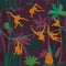 Monkey In Jungle Seamless Pattern