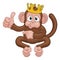 Monkey King Crown Cartoon Thumbs Up Pointing