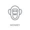 Monkey linear icon. Modern outline Monkey logo concept on white