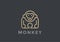 Monkey Logo vector design geometric Linear. Gorill