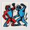 monkey, marmoset, fight sticky sticker white background creative and strange hight detailed raw expressive.