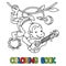 Monkey musician ABC coloring book. Alphabet M