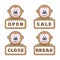 Monkey Open and closed board vector signs