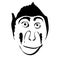 Monkey outline cartoon face vector illustration.