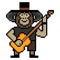Monkey play guitar with pixel art