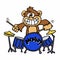 Monkey playing drums cartoon