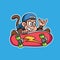 monkey playing skateboard cartoon