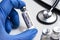 Monkey pox vaccine in doctors hand