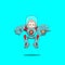 monkey riding robot vector