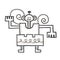 monkey robot cartoon icon