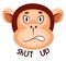 Monkey is saying shut up, illustration, vector