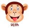 Monkey is saying yeah, illustration, vector