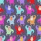 Monkey seamless pattern. Multicolored Gorilla background. Colore