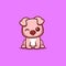 Monkey Sitting Winking Cute Creative Kawaii Cartoon Mascot Logo