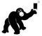 Monkey with smart phone isolated