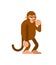 Monkey thinks isolated. Ape expect. vector illustration