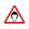 Monkey Warning sign red. Primacy of Hazard attention symbol. Dan