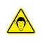 Monkey Warning sign yellow. Primacy of Hazard attention symbol.