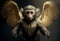 Monkey with wings. AI Generated