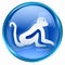 Monkey Zodiac icon blue