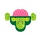 Monkey zombie. Gorilla green Undead. Vector illustration