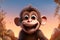 Monkeying around An animated little monkey in a cartoon adventure