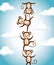 Monkeys circus show icons