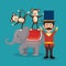 Monkeys and elephant circus show