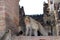 Monkeys at Phra prang Sam Yot three holy prangs in Lopburi province, Thailand.