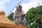 Monkeys playing in the temple in Mauritius