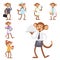 Monkeys rare animal vector cartoon macaque like people nature primate character wild zoo ape chimpanzee illustration.