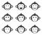 Monkeys, smiley, small, icon, monochrome.