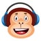 Monkry is listening music, illustration, vector