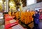 The monks and believers pray in temple, srgb image