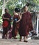 Monks Going for Lunch at Kalaywa Tawya Monastery in Yangon